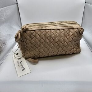 Ceannis Woven Tan Clutch/ Crossbody